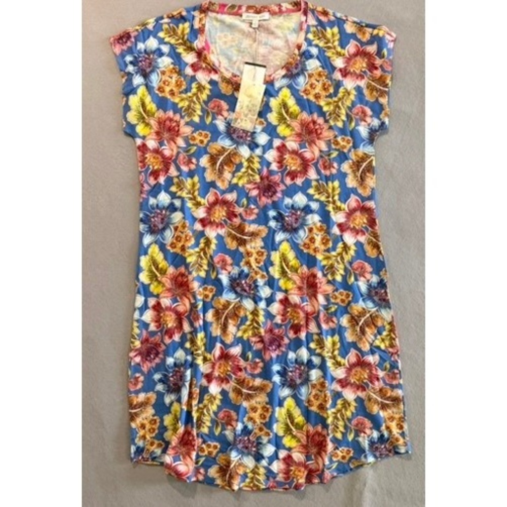 Johnny Was The Brigette Leilah Cap Sleeve Short Dress Women Small Floral